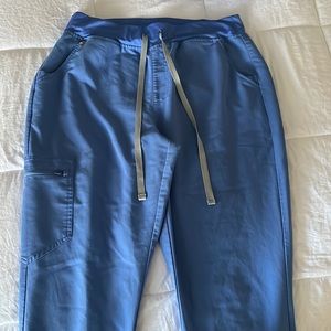 Lg Petite Ceil Blue Figs High Waisted Zamora Jogger Scrub Pants